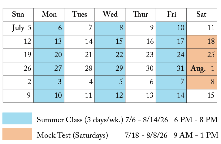 Summer Schedule